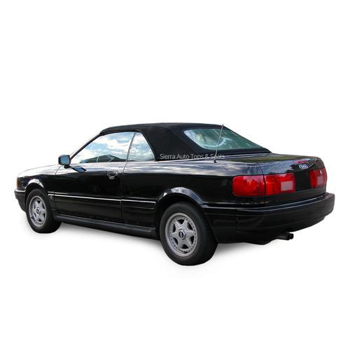 Audi cabrio convertible top, 1992-98 in black stayfast cloth with plastic window