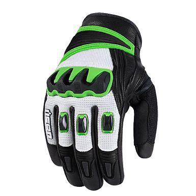 Icon compound mesh short gloves new size large l lg green black white street