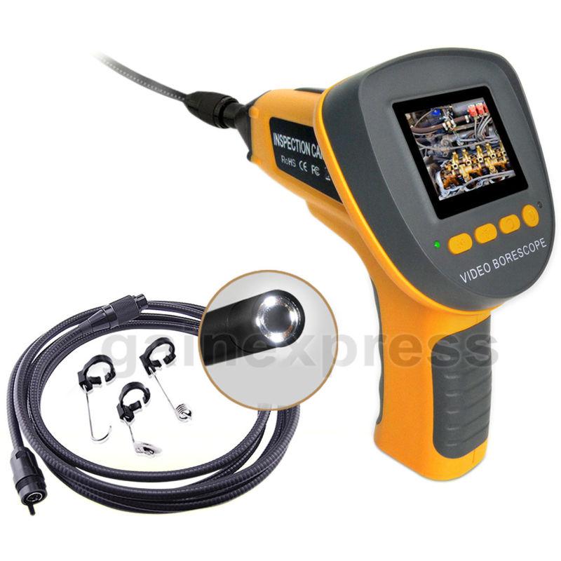 2.4" video inspection 4m cable endoscope 360° rotation snake scope pipe camera