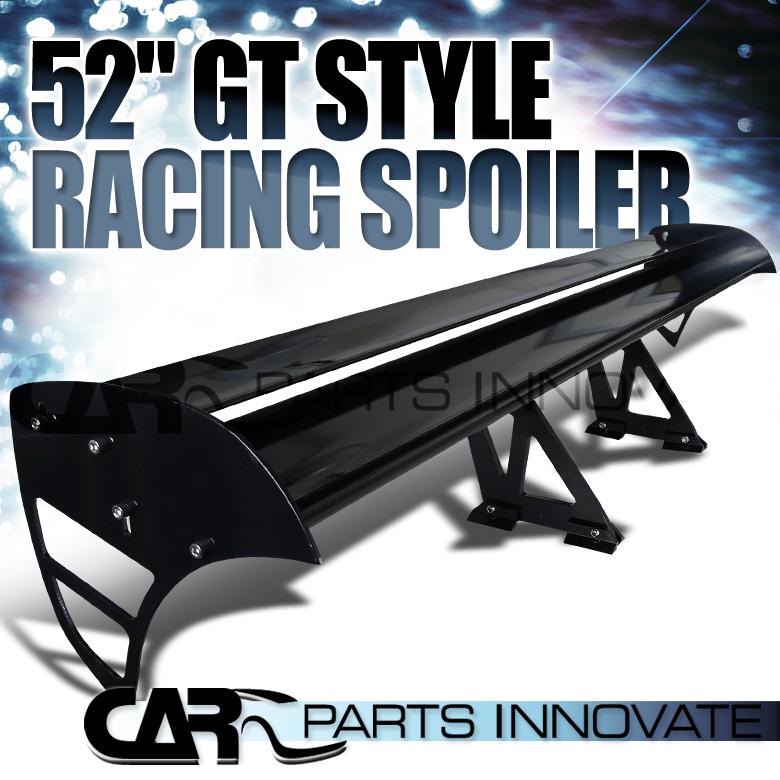 Light aluminum adjustable black double deck f1 sty rear spoiler wing