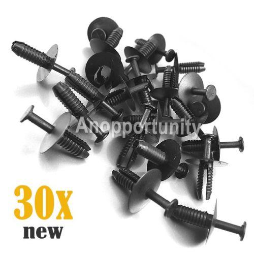 30x bmw nylon rivet fastener bumper mud guard flap push plastic pin clips