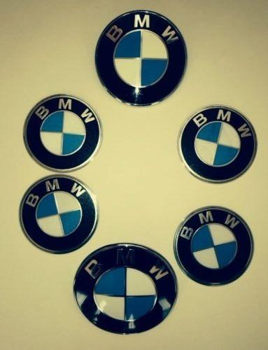 Original bmw  82/74mm hood/trunk badge for e46 e87 e90 x3 z3 + 4 wheel emblum