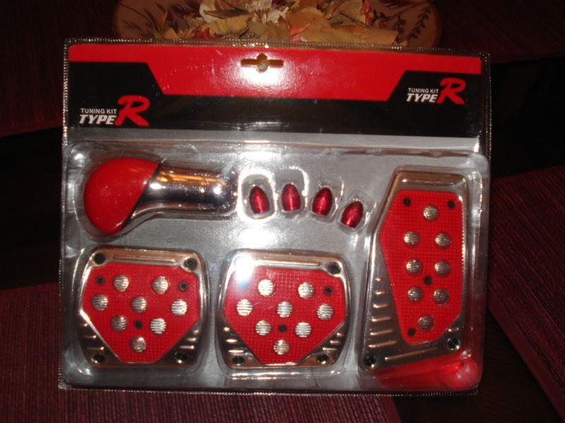 Type r tunning kit, nib in red pedals, gear shifter, and exhaust tip wow l@@k