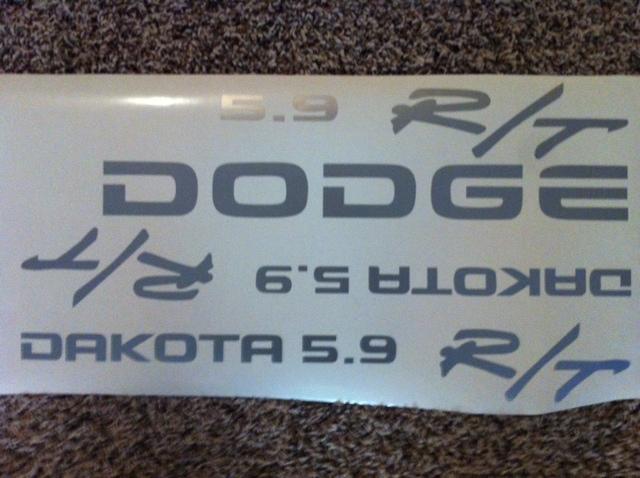 1998 - 2003 dodge dakota 5.9 r/t decals rt (a)