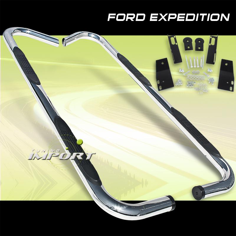 Ford 1997-2002 expedition xlt polish side step nerf bar running board rail pair