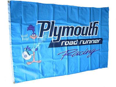 Plymouth banner flag road runner mopar sign racing 4x2f