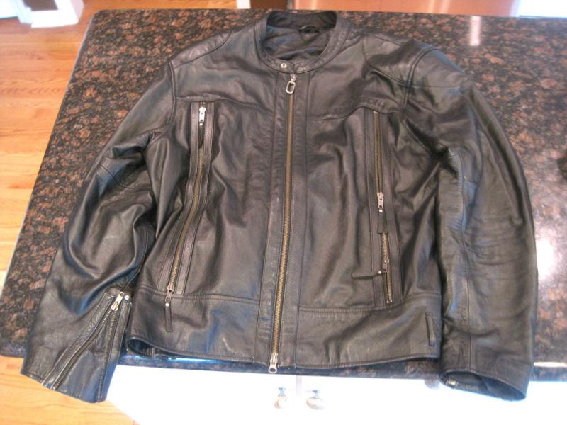 Size xxl (2xl) black leather authentic harley davidson motorcycle riding jacket