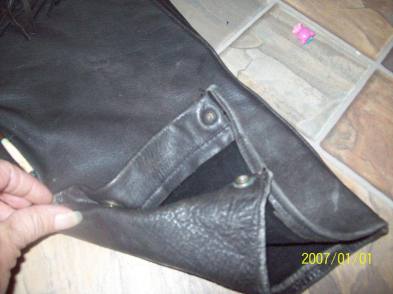 WOMENS LEATHER BLACK X LARGE MOTORCYCLE CHAPS, US $49.99, image 3