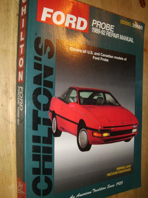 Find 19891992 FORD PROBE SHOP MANUAL 91 90 + CHILTONS SERVICE BOOK in