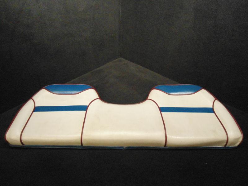 Boat bench seat cushion top section blue/grey with red trim  (stock # c-lo5)