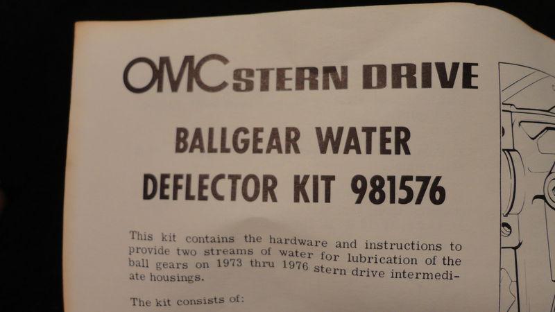 STERN DRIVE BALL GEAR WATER DEFLECTOR KIT#981576 JOHNSON/EVINRUDE BOAT ENGINE , US $43.68, image 3