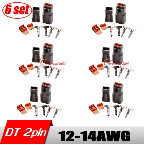 6set dt connector 2 pin male and femal 14-16 awg solid contacts deutsch kit