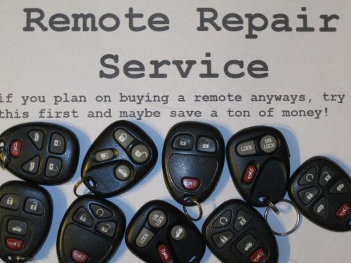 Gm key fob transmitter repair service for most gm remotes ship back in 24 hours!