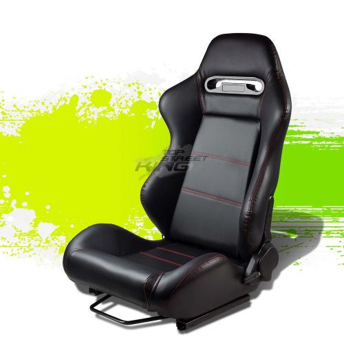 Type-r pvc leather+stitch jdm sports racing seats+adjustable slider driver side