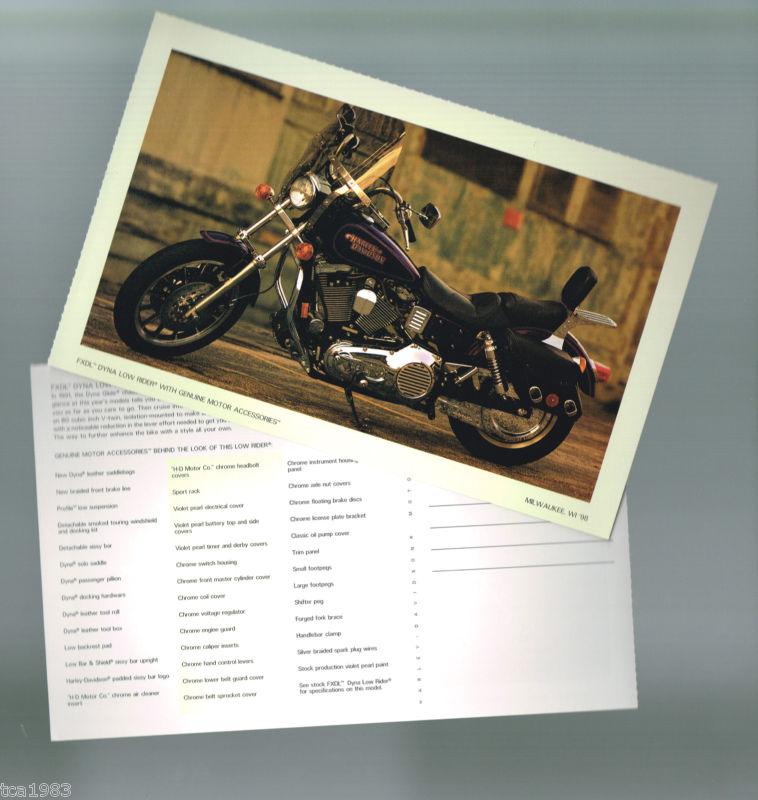 1998 harley-davidson fxdl dyna low rider photo post card: free shipping