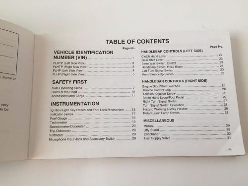 1996 harley davidson police owner's manual &amp; service manual supplement