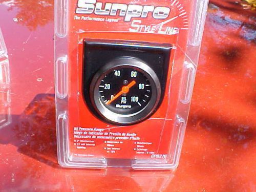 Sunpro  2'' oil pressure gauge,black with bracket,complete,rat rod gasser,ford