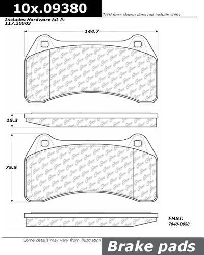 Centric 104.09380 brake pad or shoe, front
