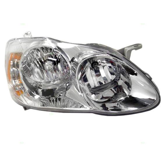 New passengers headlight headlamp lens assembly dot 03-04 toyota corolla ce/le