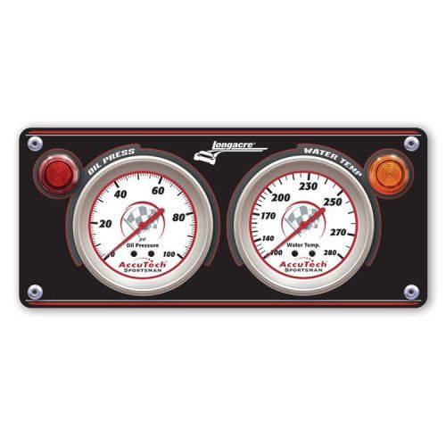 Longacre 44430 2 gauge aluminum panel w. sportsman gauges - op,wt