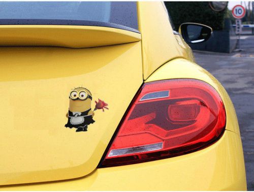 Lady 13*12 cm mark car stickers minions despicable me reflective vinyl decal