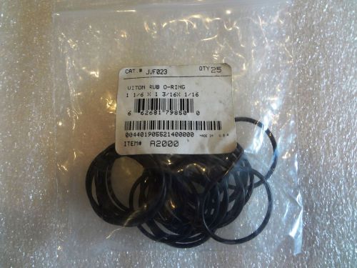 Black viton o-rings 023 ~ 1-1/4" id x  1-3/16" od x cross sec 1/16" pack of 25