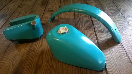 Chopper gas tank, oil tank and rear fender set
