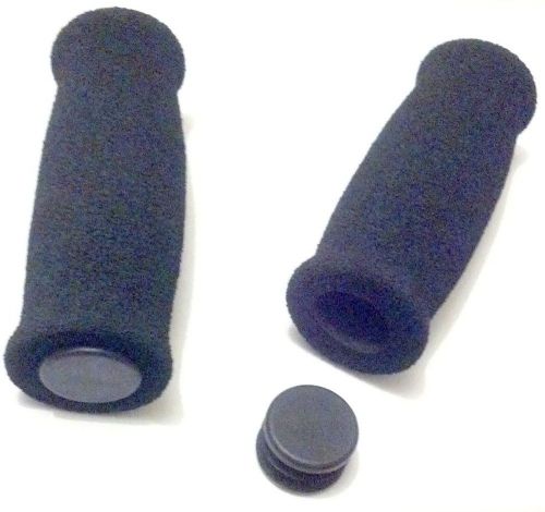Contoured hand grips black with ends npvc foam 1&#034; bar i.d .875 (pair)