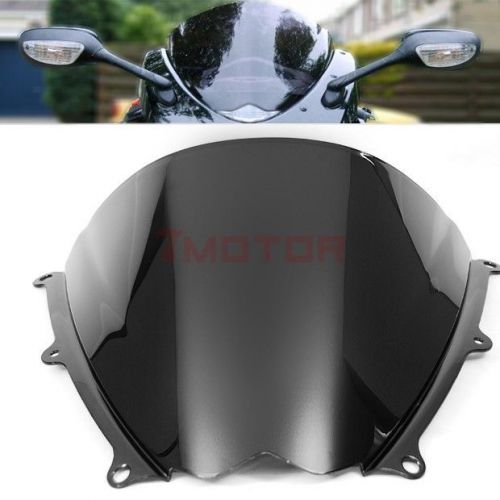 Black windshield screen protector double bubble set for suzuki gsxr1000 07-08 7m