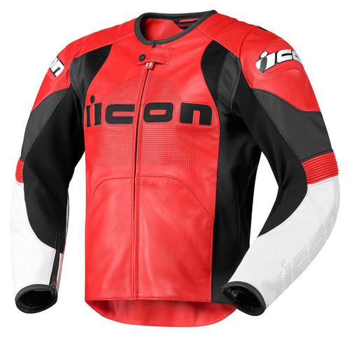 New icon overlord-prime red leather jacket. large/lg