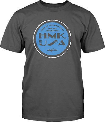 Hmk bottle cap mens short sleeve t-shirt charcoal gray/blue