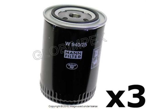 Vw golf jetta 1.6 audi oil filter mann set of 3 oem new + 1 year warranty