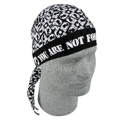 Zan flydanna bandanna 100% cotton motorcycle riding black white pow/mia new nwt