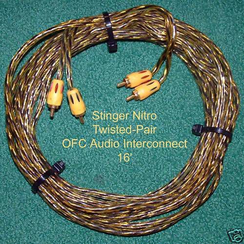 Audio interconnect cable stinger nitro twisted pair 16' rca jack wiring