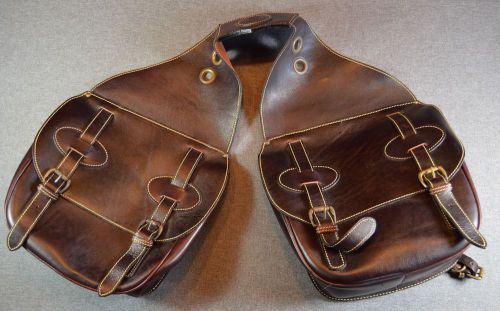 Holland brothers leather saddle bags- mahogany