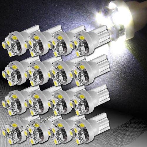 16x 3 smd led t10 wedge interior instrument panel gauge replacement bulb white