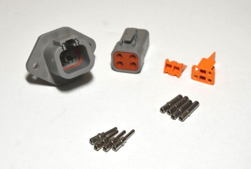 Deutsch dtp 4-pin genuine flange connector kit with 12 awg solid contacts