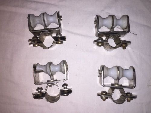 Set of 4 double stanchion lead blocks roller furling sailboat marine yacht boat