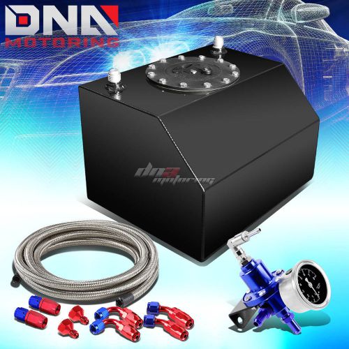 4 gallon polished coated fuel oil tank+cap+line kit+pressure regulator black