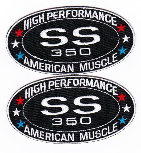 Chevy ss 350 sew/iron patch emblem badge mbroidered chevelle camaro nova car