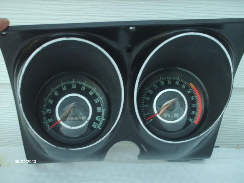 1967-1969 chevy camaro redline tach speedometer gauges set gm original mt