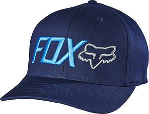 Fox racing scathe mens flexfit hat indigo/blue sm/md