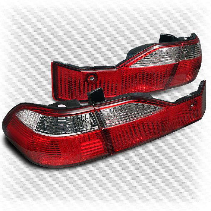 Find 9800 HONDA ACCORD 4 DOOR RED CLEAR TAIL LIGHTS REAR BRAKE LAMP PAIR SET LIGHT in Rowland