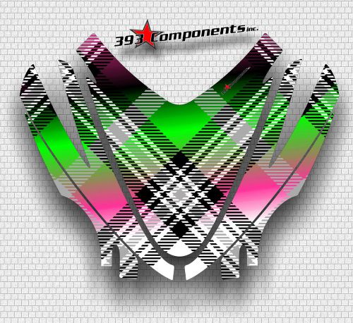 Arctic cat m7 m8 m1000 crossfire 05 - 11 graphics hood decal kit plaid pink