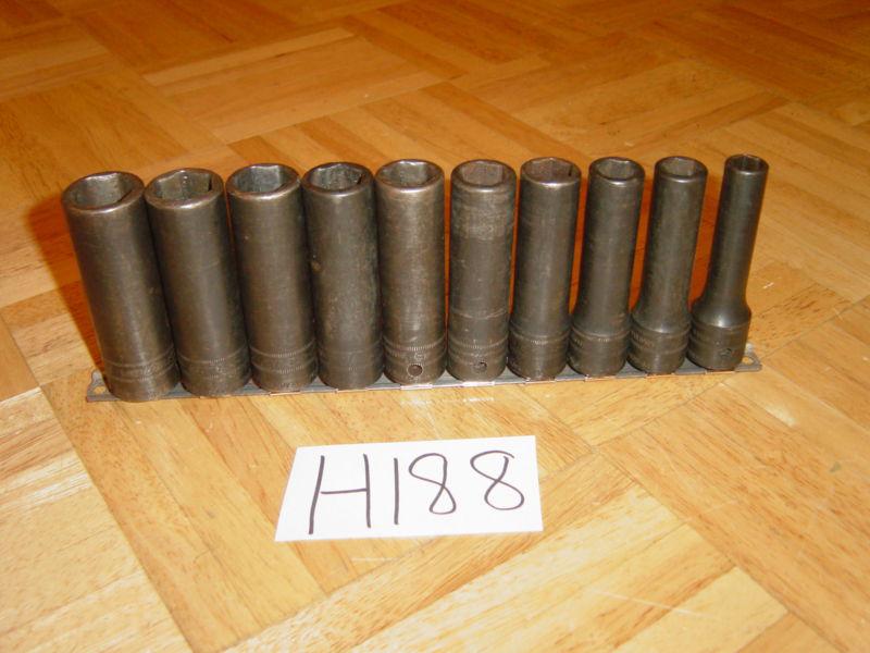 Snap on tools 10 piece 1/2 drive metric deep impact socket set 10mm to 19mm