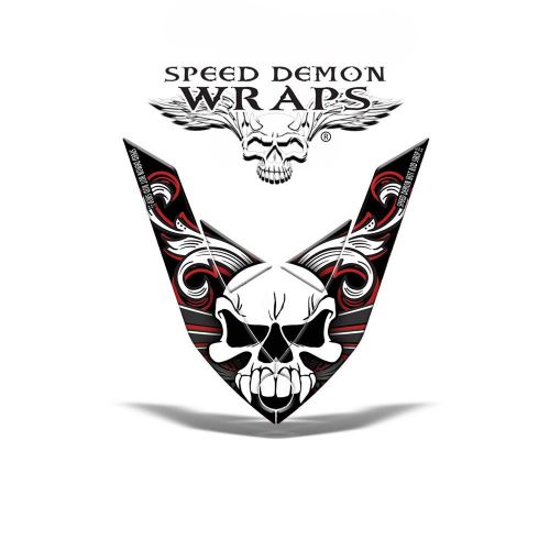 Ski-doo rev xp "skullen" sled hood wrap graphics kit 08-12 sdw-1506h red