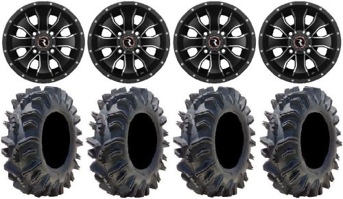 Raceline mamba 14" wheels black 28" terminator tires sportsman rzr ranger