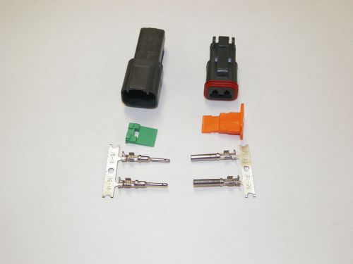 2x black deutch dt series connector set 16-18-20 ga stamped nickel terminals