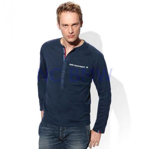 Bmw genuine men's motorsport m stripe longsleeve shirt navy xl x-large
