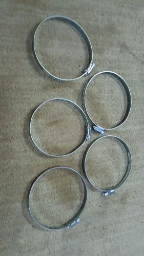 Worm gear hose clamp 3.6" to 4.5" diameter range 5 pcs